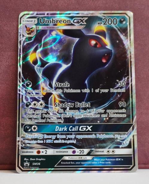 Umbreon GX SM36 SM Black Star Promos Pokémon Kaart, Hobby en Vrije tijd, Verzamelkaartspellen | Pokémon, Nieuw, Losse kaart, Verzenden