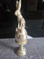 Gouden Konijn op Sokkel - Decoratief Beeld, Diversen, Ophalen of Verzenden, Nieuw