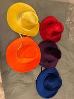 velours hoed carnaval rood paars blauw geel oranje, Ophalen, Zo goed als nieuw, Carnaval, Kleding