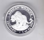 Somalië 100 shillings 2023 African Wildlife Leopard 1 oz zil, Postzegels en Munten, Edelmetalen en Baren, Ophalen of Verzenden