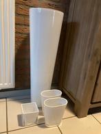 Set witte glazen vazen / hoge cilinder vaas wit H70 cm, Huis en Inrichting, Woonaccessoires | Vazen, Ophalen, Wit, Glas, 50 tot 75 cm