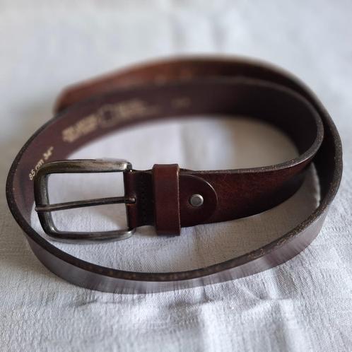 @Riem heren echt leer donker brein, 85cm 34"@, Kleding | Heren, Riemen en Ceinturen, Gedragen, Riem of Ceintuur, 95 tot 105 cm