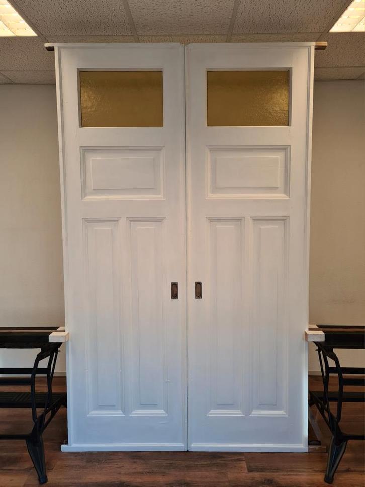 XL oude ensuite SCHUIFDEUREN en suite deuren jr. 1900, Doe-het-zelf en Verbouw, Deuren en Horren, Gebruikt, Binnendeur, 215 cm of meer