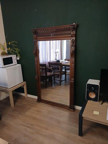 Antieke grote Spiegel 1880 - Belgisch Handwerk beschikbaar voor biedingen