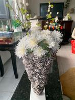 Decoratieve vaas met bloemen, Overige materialen, 50 tot 75 cm, Wit, Ophalen of Verzenden
