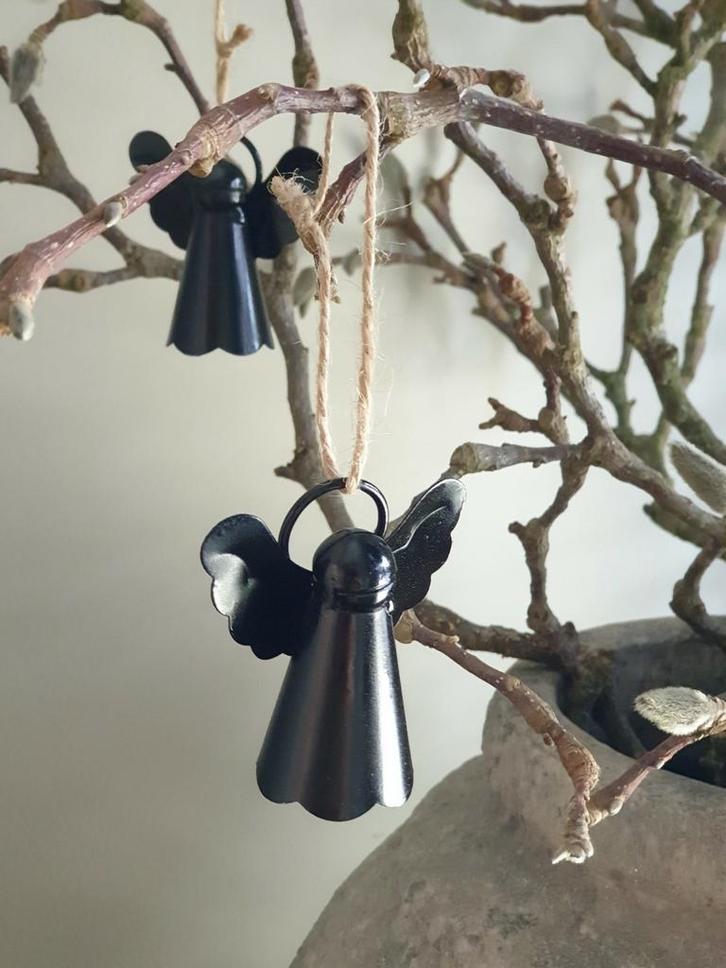 Metalen engel hanger zwart  - kerst - kerstboom, Huis en Inrichting, Woonaccessoires | Overige, Nieuw, Ophalen of Verzenden