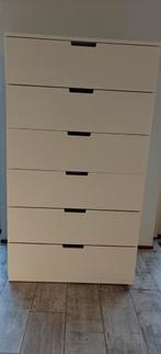 KAST NORDLI WIT 6 LADEN, Ophalen, 5 laden of meer, 100 tot 150 cm, 50 tot 100 cm