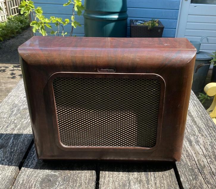 Leuke Rediffusion Speaker - bakeliet vintage retro design, Antiek en Kunst, Antiek | Tv's en Audio, Ophalen of Verzenden