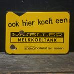 Mueller melkkoeltanks emaille bord 'langcat Bussum', Verzamelen, Ophalen of Verzenden, Gebruikt, Reclamebord