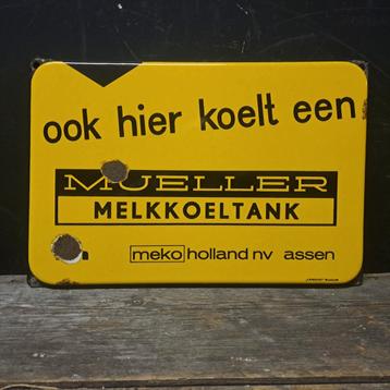Mueller melkkoeltanks emaille bord 'langcat Bussum' beschikbaar voor biedingen