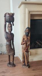 Houten Beelden Set - Afrikaanse Kunst, Antiek en Kunst, Ophalen