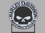 Harley Davidson Flame Skull Reclamebak, Ophalen of Verzenden, Gebruikt, Lichtbak of (neon) lamp
