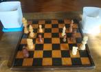 Houten schaakspel (middenmaat), Een of twee spelers, Ophalen of Verzenden, Gebruikt