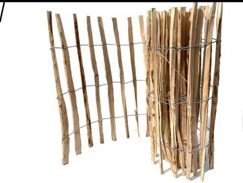 Rollen Schapenhekjes a 5m (hazelaarhout) met toebehoren, Tuin en Terras, Tuinhekken en Hekwerk, Nieuw, Tuinhek, Hout, Met poort