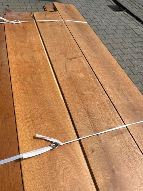 42 m2 massief eiken parketvloer. 19,5 cm breed 2 cm dik, Doe-het-zelf en Verbouw, Vloerdelen en Plavuizen, Gebruikt, Vloerdelen of -planken