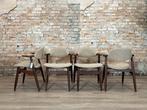 Hulmefa Cowhorn Chair Set VAN 4 bij TheReSales, Hout, Wit, Ophalen of Verzenden, Zo goed als nieuw