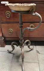 Zware koperen standaard met grote asbak kaarsenstandaard, Ophalen of Verzenden