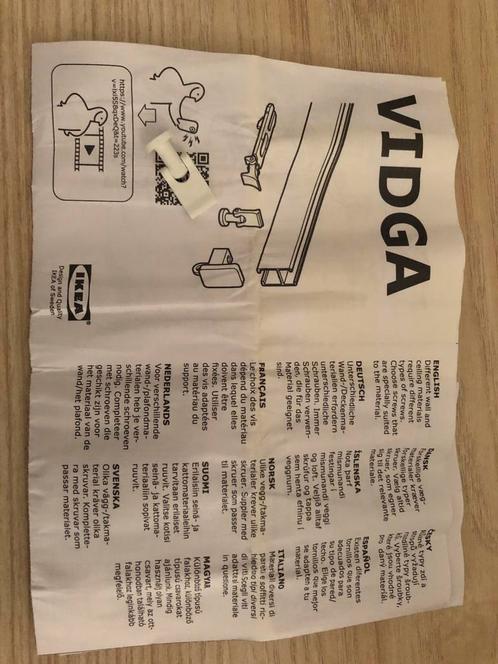 VIDGA Ikea Gordijnrails, wit, Huis en Inrichting, Stoffering | Gordijnen en Lamellen, Nieuw, Minder dan 100 cm, Wit, Ophalen