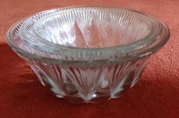 Set 3 oude, persglas schalen, Antiek en Kunst, Antiek | Glas en Kristal, Ophalen of Verzenden