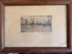 Han Werz 1920 - 2002. Kleine ets van De Schelde. 1945., Antiek en Kunst, Kunst | Etsen en Gravures, Ophalen of Verzenden