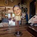 Wassen buste hoofd mannequin antique wax head, Antiek en Kunst, Curiosa en Brocante, Ophalen of Verzenden