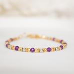 Bicolor armband met amethist, Paars, Nieuw, Ophalen of Verzenden, Met edelsteen
