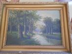 Olie schilderij bos decor, Antiek en Kunst, Ophalen of Verzenden