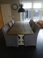 Tafel met stoelen landelijk, Huis en Inrichting, Tafels | Eettafels, Ophalen, Gebruikt, 200 cm of meer, 50 tot 100 cm