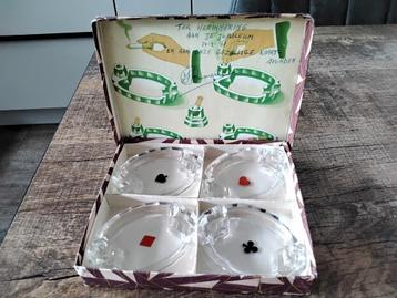 Oude Kaart Asbakjes Set in Doos beschikbaar voor biedingen