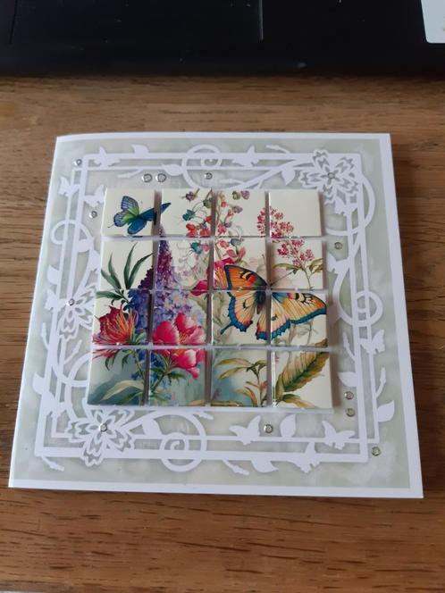 Bloxx-Bloemen en vlinders(871), Hobby en Vrije tijd, Kaarten | Zelfgemaakt, Nieuw, Overige thema's, Ophalen of Verzenden