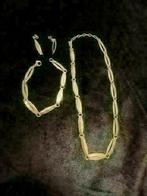 10129-1 Zilveren ketting, oorbellen en armband als set