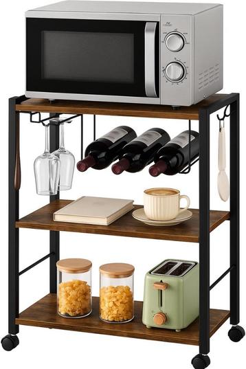 Keukentrolley - Trolley op Wieltjes - Keukenrek-52x40x84 cm beschikbaar voor biedingen