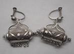 Zilveren bijzondere antieke schroef oorbellen nr.1514, Sieraden, Tassen en Uiterlijk, Antieke sieraden, Verzenden, Zilver, Oorbellen