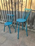 12 leuke vintage aluminium stoelen en barkrukken, Overige materialen, Gebruikt, Blauw, Ophalen of Verzenden