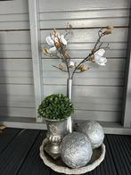 Dienblad met accessoires, Huis en Inrichting, Woonaccessoires | Dienbladen, Ophalen, Zo goed als nieuw, Rond, Hout