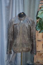 Stoere vintage leren Hugo Boss herenjas bruin leer met rits, Maat 52/54 (L), Bruin, Ophalen of Verzenden, Hugo Boss