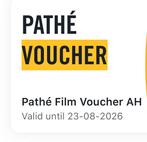 Pathe voucher (prijs per stuk), Eén persoon, Vrijkaartje alle films