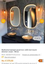 Badkamer spiegel qazqa goud, Huis en Inrichting, Badkamer | Complete badkamers, Nieuw, Ophalen of Verzenden