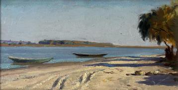 Oost-Europese school (XX) - Boats (1953) beschikbaar voor biedingen