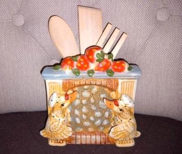 Kleine vintage Porseleinen Sierpot met eendjes.  beschikbaar voor biedingen