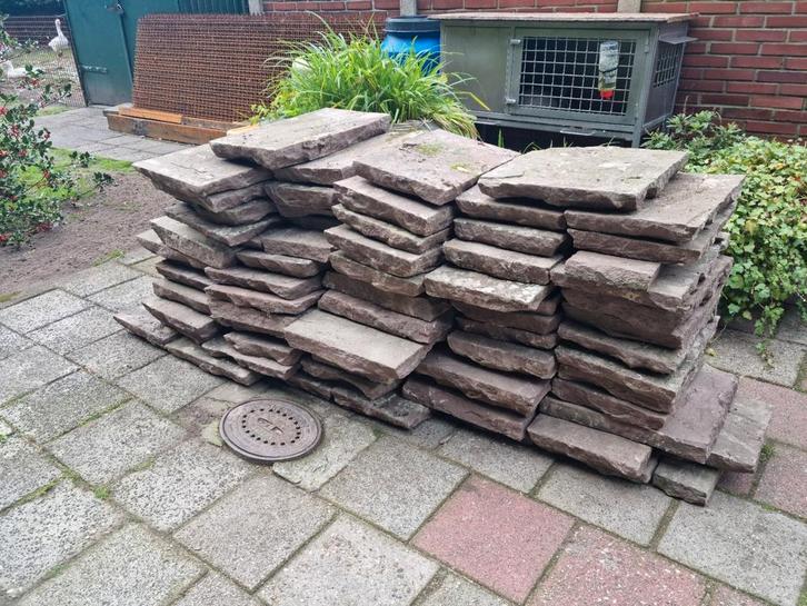 MEGA PARTIJ kwaliteit flagstones - leisteen flagstone waterv, Tuin en Terras, Grind, Keien en Split, Zo goed als nieuw, Overige typen