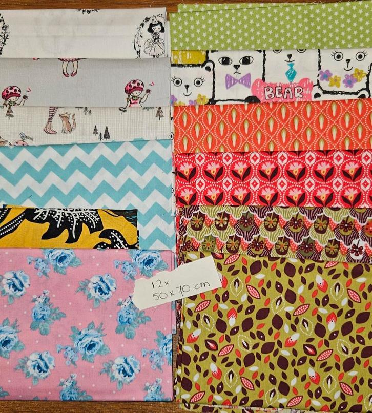 OPRUIMING: Lappen katoen - Quilten, Patchwork, Naaien, Hobby en Vrije tijd, Stoffen en Lappen, Nieuw, Katoen, 120 cm of meer, 30 tot 200 cm