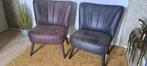 2 lekkere zit retro fauteuils velvet bruin, Huis en Inrichting, Fauteuils, Ophalen, Gebruikt, Minder dan 75 cm, Stof