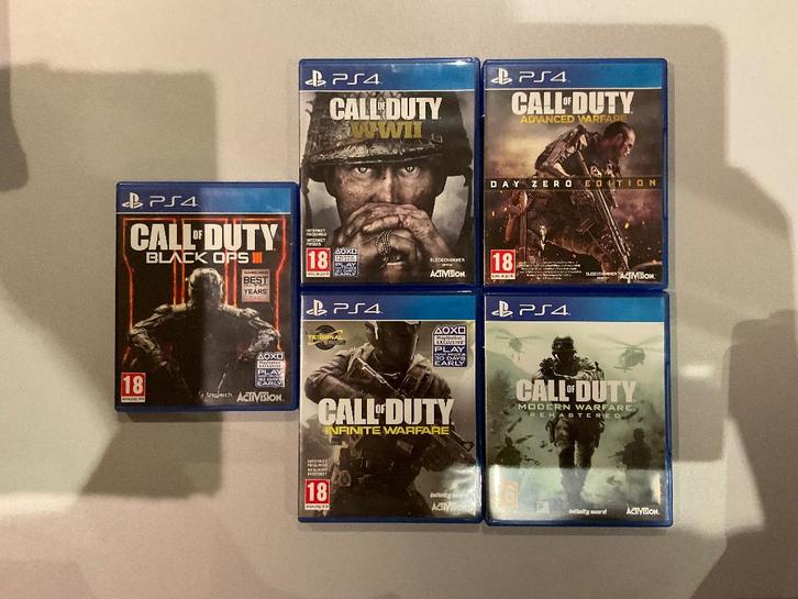5 Call of Duty Games - Playstation 4, Spelcomputers en Games, Games | Sony PlayStation 4, Gebruikt, Shooter, 3 spelers of meer