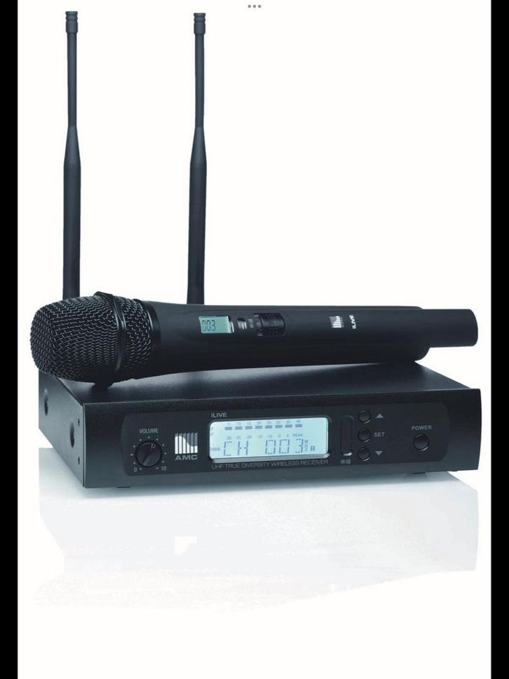 AMC iLive Handheld Draadloze Microfoon Set, Muziek en Instrumenten, Microfoons, Zo goed als nieuw, Zangmicrofoon, Draadloos, Ophalen