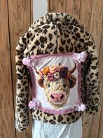 Meisjes Bontjas met Applicatie - Maat 134 - Carnaval, Ophalen of Verzenden, Zo goed als nieuw, Meisje, Jas