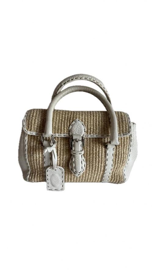Authentieke vintage  Fendi Selleria raffia handtas, Sieraden, Tassen en Uiterlijk, Tassen | Damestassen, Zo goed als nieuw, Handtas