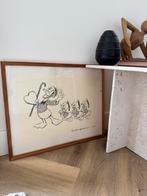 Prachtige antieke vintage lijst tekening, Huis en Inrichting, Ophalen of Verzenden, Zo goed als nieuw, Hout, Minder dan 50 cm