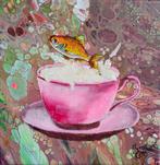 Schilderij cappuccino vis, Minder dan 50 cm, Nieuw, Ophalen of Verzenden, Schilderij