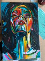 Kleurrijk Portret Schilderij 60x40, Antiek en Kunst, Kunst | Schilderijen | Klassiek, Ophalen